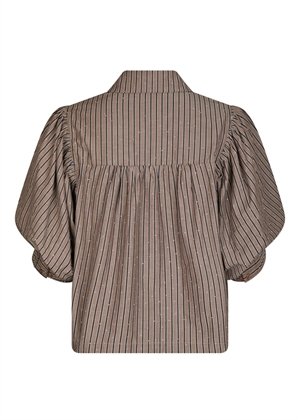 Etta soft stripe stone skjorte Brown Neo Noir 